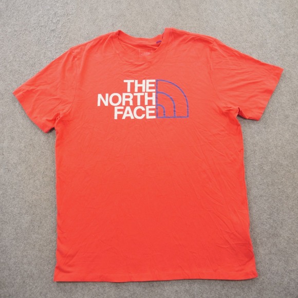 The North Face Shirt Mens Large Red Graphic Print Crew Neck Short Sleeve - Picture 1 of 12